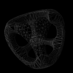 Wireframe of mesh produced by marching cubes of SDF.