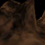 Ray traced animation panning over a landscape. 