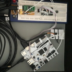 Hardware setup, the Arty Z7 board, ESP32 board, FT232 and additional USB to serial for configuration and debugging.