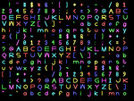 Simulation of scanline rendered glyphs.