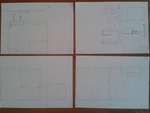 Technical drawings and sketches. 